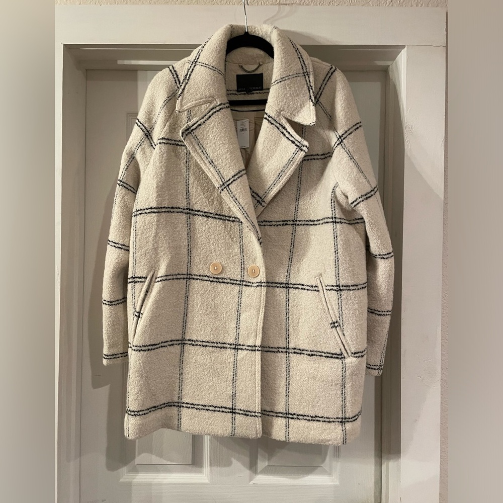Banana Republic Windowpane Coat - size large - new with tags